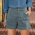 thumbnail image 2 of Cute Shorts for Women, Linen Shorts for Women,Women's Summer Casual Linen Shorts with Button Fly Elastic Waist Pockets for Comfortable Travel and Everyday Wear, 2 of 5