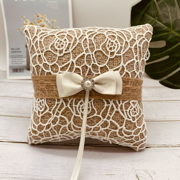 Rustic ring bearer pillow hot sale