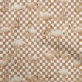 thumbnail image 1 of oneOone Velvet Light Brown Fabric Check & Toucan Sewing Material Print Fabric By The Yard 58 Inch Wide, 1 of 4