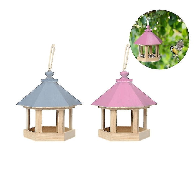 Comederos para pájaros, comedero colgante para colibríes, casa para pájaros de madera, jaula para loros, adornos para exteriores, decoración de patio