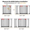 thumbnail image 2 of Wisairt Extra Wide Metal Baby Gates,29.5-48.8in Wide Auto Close Dog Safety Gate for Stair and Doorways,Pressure Mounted(Black), 2 of 10