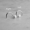 thumbnail image 5 of Sol and Venus LLC Nose Stud Screw Shaped Gemstone Nose Rings, Sterling Silver, Gold Nostril Corkscrew Piercing for Women Jade 3mm , 18 GA, Right Side, 5 of 8
