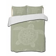 thumbnail image 2 of Turtle Green Full Size Down Alternative Comforter, Lightweight Comforter Quilt Bedding Set with Pillow Shams Coastal Ocean Boho Flower Retro Mottled All Seasons Bed Comforter Duvet Insert 78"x90", 2 of 7