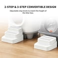 thumbnail image 2 of 3-Tier Cat Litter Box Stairs, Convertible 2/3 Step Cat Ramp with Litter Trapping Grates, Non-Slip Pet Steps for Senior Cats, Kittens & Automatic Litter Boxes, White/Black, 2 of 10