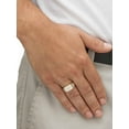 thumbnail image 3 of PalmBeach Jewelry Men's White Diamond Accent Multi-Row Grid Ring Yellow Gold-Plated, 3 of 5