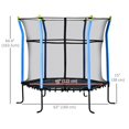 thumbnail image 2 of 63" Indoor Trampoline with Enclosure Net - Blue Steel Frame Bouncer | Safe & Lightweight Jumping Fun for Home Playroom Use, 2 of 7