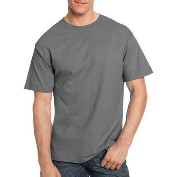 Hanes Men's Tagless Short Sleeve Tee Gray Size S