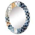 thumbnail image 2 of Designart "Fusion of Blue and Gold VII" Fractals Round Wall Mirror - Modern Oval Printed Decorative Oversized Mirror - Multiple Color Options, 2 of 4
