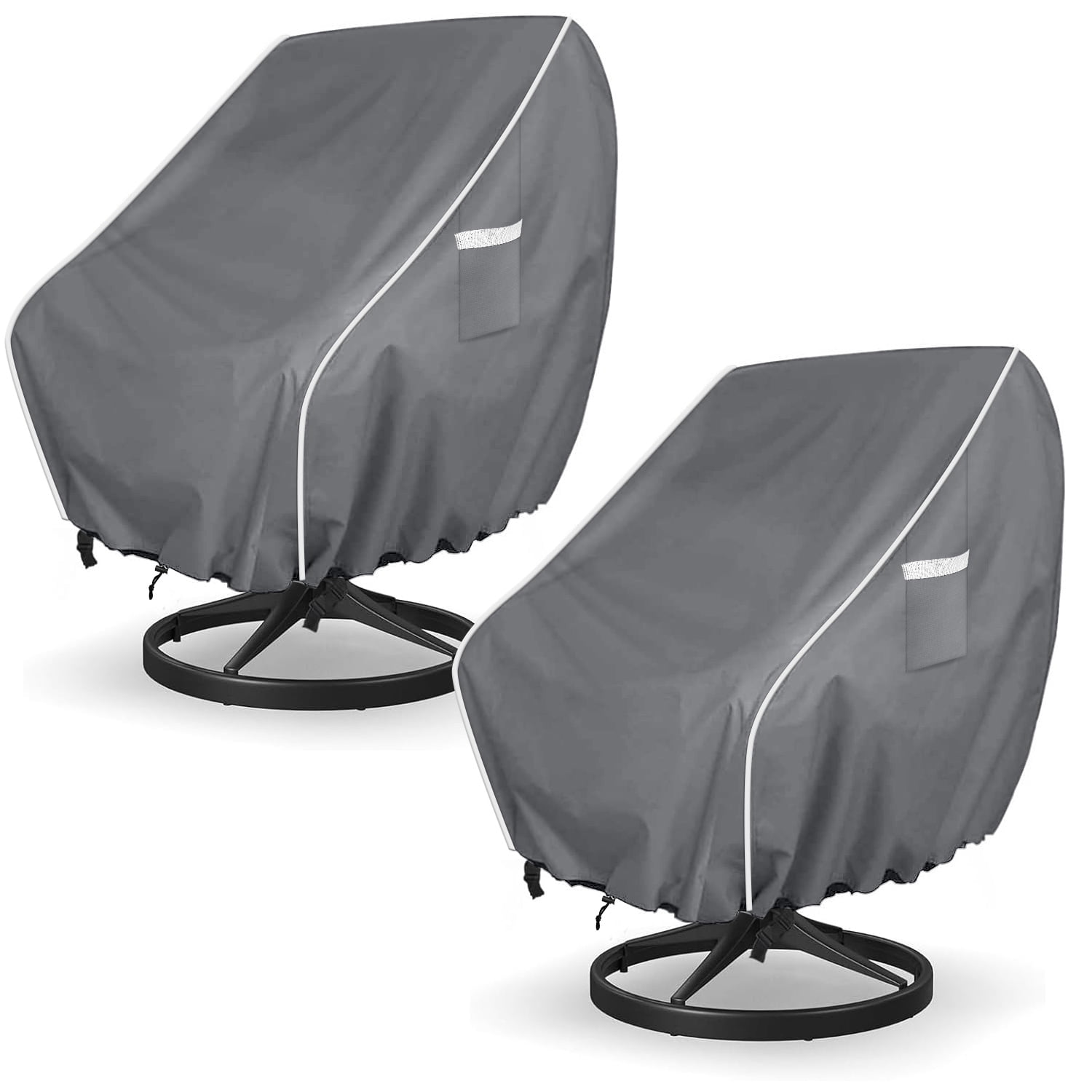 2 Pcs Patio Chair Covers, 30 Inch Length, Heavy-Duty All-Weather Dustproof Patio Furniture Cover, Easy to Use & Care, Gray