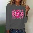 thumbnail image 5 of VKOYWKM Long Sleeve Shirts for Women Breast Cancer Awareness T-Shirts Breast Cancer T-Shirt Long Sleeve Pink Ribbon Graphic Tee Tops Fall Crew Neck Loose Fit Breast Cancer Pullover Sweashirt, 5 of 5