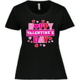 thumbnail image 3 of Inktastic Happy Valentine's Day with Hearts Women's Plus Size T-Shirt, 3 of 5