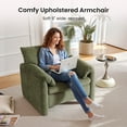 thumbnail image 7 of Chenille Oversized Armchair-Modern Large Chair & Single Sofa Lounge, 34'' Wide, Comfortable Seating for Living Room & Bedroom, Green, 7 of 7