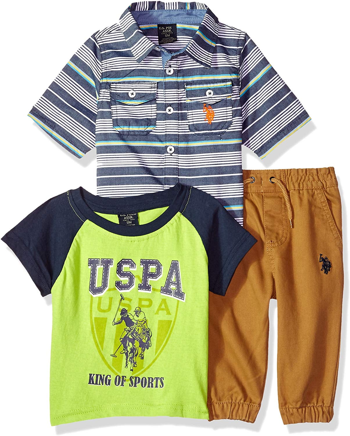 Polo Assn U.S Boys Sport Shirt and Short Set