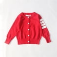thumbnail image 5 of Boys Girls Cardigan Basic School Uniforms Kids Cotton Striped Sleeve Button Knit Sweater Baby Girl Jacket Fashion Outerwear, 5 of 5