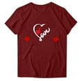 thumbnail image 4 of Otvok Womens Valentine'S Day Tops Casual Printed Round Neck Short Sleeve T-Shirt, 4 of 6