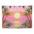 thumbnail image 5 of Fenyluxe  Boho Sun Tapestry Pink Wave Tapestries Retro 70s Rainbow Sunrise Sunset Tapestry Bohemian Mid Century Tapestry Tropical Coconut Palm Tree Wall Hanging for Bedroom 50x40inch, 5 of 6