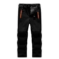 thumbnail image 3 of MKOSPLRT Kids' Waterproof Softshell Pants 5-14Y Windproof Thermal Hiking Pants for Boys Girls Fleece-Lined Outdoor Climbing Trousers, 3 of 4