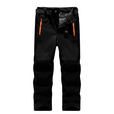 Efsteb Boys Girls Snow Pants Waterproof Hiking Ski Snow Pants Elastic Waist Warm Insulated Pants (Black,7-8Years)