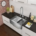 thumbnail image 2 of Vigo All-in-One 33" Stainless-Steel Farmhouse Kitchen Sink and Laurelton Chrome Faucet Set, 2 of 2