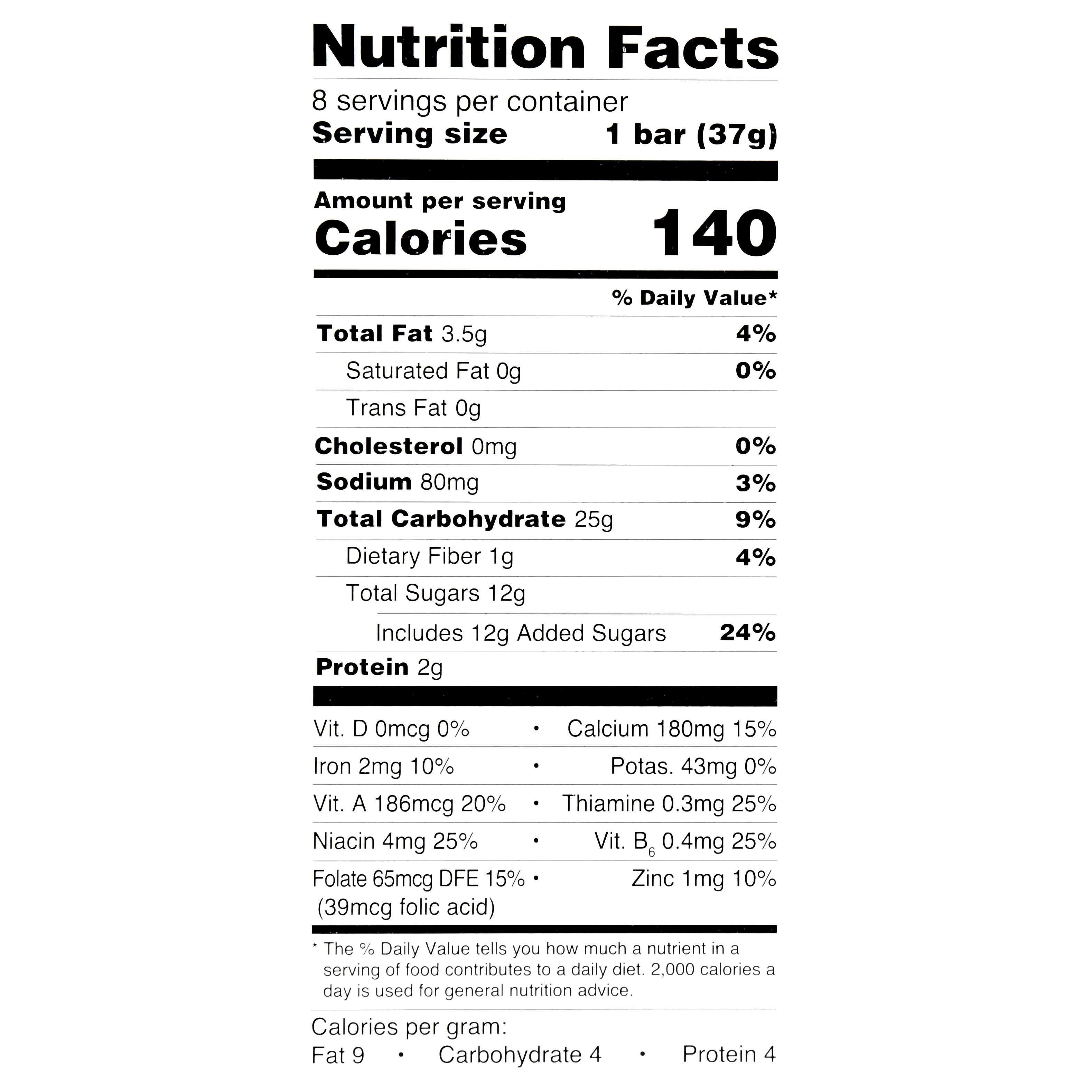 Great Value Fruit & Grain Cereal Bars, Strawberry, 10.4 oz, 8 Count