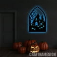 thumbnail image 4 of Craftnamesign Spooky House Metal Wall Art Led Light, Halloween Sign, Halloween Themed Decor, 4 of 5