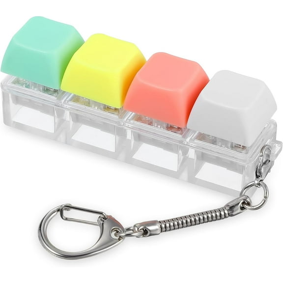 Keyboard Fidget Toy, Fidget Keychain, Fidget Clicker, Fidget Keyring for Stress Relief, Portable Fidget Keyboard for Adults and Kids, Pass the Time Decompression Decoration