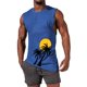 thumbnail image 1 of Camiseta sin mangas de cuello redondo para hombre, informal, a la moda, con estampado, deportiva, de poliéster, 1 of 5