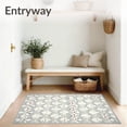 thumbnail image 3 of ODIKA 4'x6' Machine Washable Non-Slip Area Rug, Artistic Geometric with Abstract Flower Bursts and Elegant Symmetry High Traffic Rug, Beige, 58444, 3 of 7