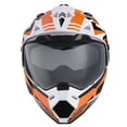 thumbnail image 6 of 1Storm Adult Motorcycle Motocross Dual Sport Off Road Full Face Dual Visor Helmet F802CLS Storm Force Orange, 6 of 7