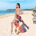 thumbnail image 6 of FORMRS Womens Long Sarong Beach Wrap Semi-Sheer Bikini Skirt Bathing Swimsuit Cover Up, Flowers Pattern, 6 of 7