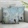thumbnail image 3 of Nawypu  Blue Dandelion Pillow Cover for Living Room Decor Rustic Farm Plants Botanical Square Soft Throw Pillow Dragonfly Watercolor Flowers Decorative Cushion Cover,Single Pack,White,, 3 of 5