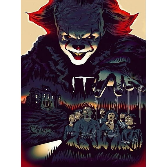 Halloween Killer Diamond Painting Kits for Adults Beginners Round Full Drill 5D DIY Diamond Art Kits Diamond Painting Kits Picture Art for Home Wall Decor 12x16 inch