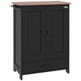 thumbnail image 1 of PawHut Dog Feeding Station w/ Storage, Adjustable Panel, Hooks, Black, 1 of 10