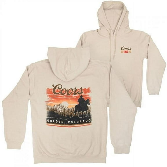 Coors 885213-large Coors Sunset in Golden Colorado Print Sand Pull-Over Hoodie - Large