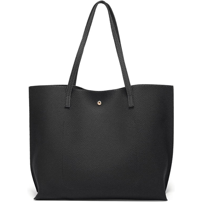 Women's Soft Faux Leather Tote Shoulder Bag from Dreubea, Big Capacity Tassel Handbag Blue, Womens, Medium