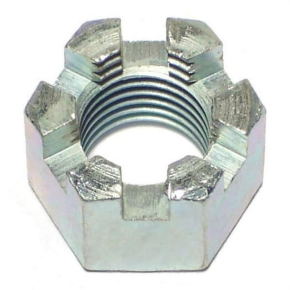7/16"-20 Zinc Plated Steel Fine Thread Castle Hex Nuts CSTLNS-075 (8 pcs.)