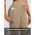 thumbnail image 4 of baleaf Women's Thermal Warm Winter leggings Fleece lined Pants Waterproof High Waisted with Pockets Outdoor Workout Running Tights Brown L, 4 of 7
