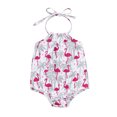 thumbnail image 2 of Kmbangi Tie-up Flower/Lemon/Leopard/Flamingo/Leaf Print Halter Swimsuit, 2 of 9