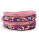 thumbnail image 1 of Pulsera de cuentas acrílicas y diamantes de imitación multicapa para mujeres modernas (rosa) Charm de terciopelo brillante, 1 of 3