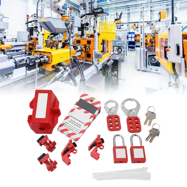 LAFGUR Electrical Lockout Tagout Kit,Lockout Tagout Locks Kit With Padlocks Hasps Circuit Breaker Lockouts Loto Tags Carry Bag For Industrial Chemical