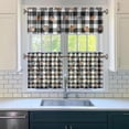 thumbnail image 3 of Rod Pocket Kitchen Curtain Set 3-Piece, 27.5x36 Inch Valance & Tier Drapes, Polyester Pongee Cafe Curtains for Living Room, Bathroom, Farmhouse Rustic Country Window Treatments., 3 of 6