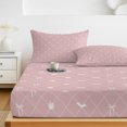 thumbnail image 6 of Twin Sze Fitted Sheet Set - Pink Halloween 2 Piece Bedding Sets 16" Deep Pocket Fitted Sheet with 1 Pillowcase, Checkered Bat Bow Brushed Microfiber Hotel Luxury Bed Sheets, 6 of 9