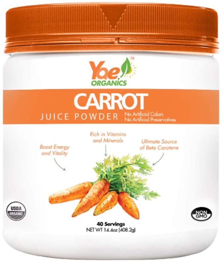 Yae Organics Organic Carrot Juice Powder (1 Serving=3 Cups Fresh