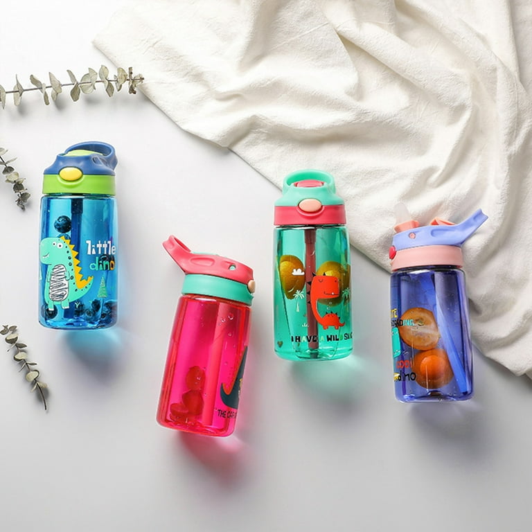 Kids Water Bottle with Straw for School Girls Boys, 15 Oz Unbreakable  Leak-Proof