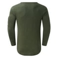 thumbnail image 6 of Tosmy Men's T-Shirts Mens Solid Linent Shirt Crew Neck Zipper Bottomed Long Sleeve Tee Shirts Mens, 6 of 7