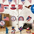 thumbnail image 6 of DefiDgd 12pcs 4th of July Wooden Hanging Ornaments,Patriotic USA Flag Style Hanging Decor for Memorial Day Anniversary Party Home Tree Window Wall Decoration(G), 6 of 6