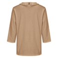 thumbnail image 4 of Breezora Womens Doll Collar 3 4 Sleeve Pullover Top Casual Sweatshirt Soft Comfort Blouse Modern Style L Size Khaki, 4 of 4