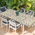 thumbnail image 2 of Teal Orange Eucalyptus Table Cloths for 8 Foot Rectangle Tables, Spring Botanical Leaves Patio Waterproof Elastic Fitted Tablecloths, Washable Rectangular Table Cover for Camping, 2 of 8