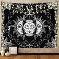thumbnail image 2 of Sun and Moon Tapestry, Black and White Tapestries Mystic Burning Sun with Star Wall Hanging decor for Bedroom, 2 of 10