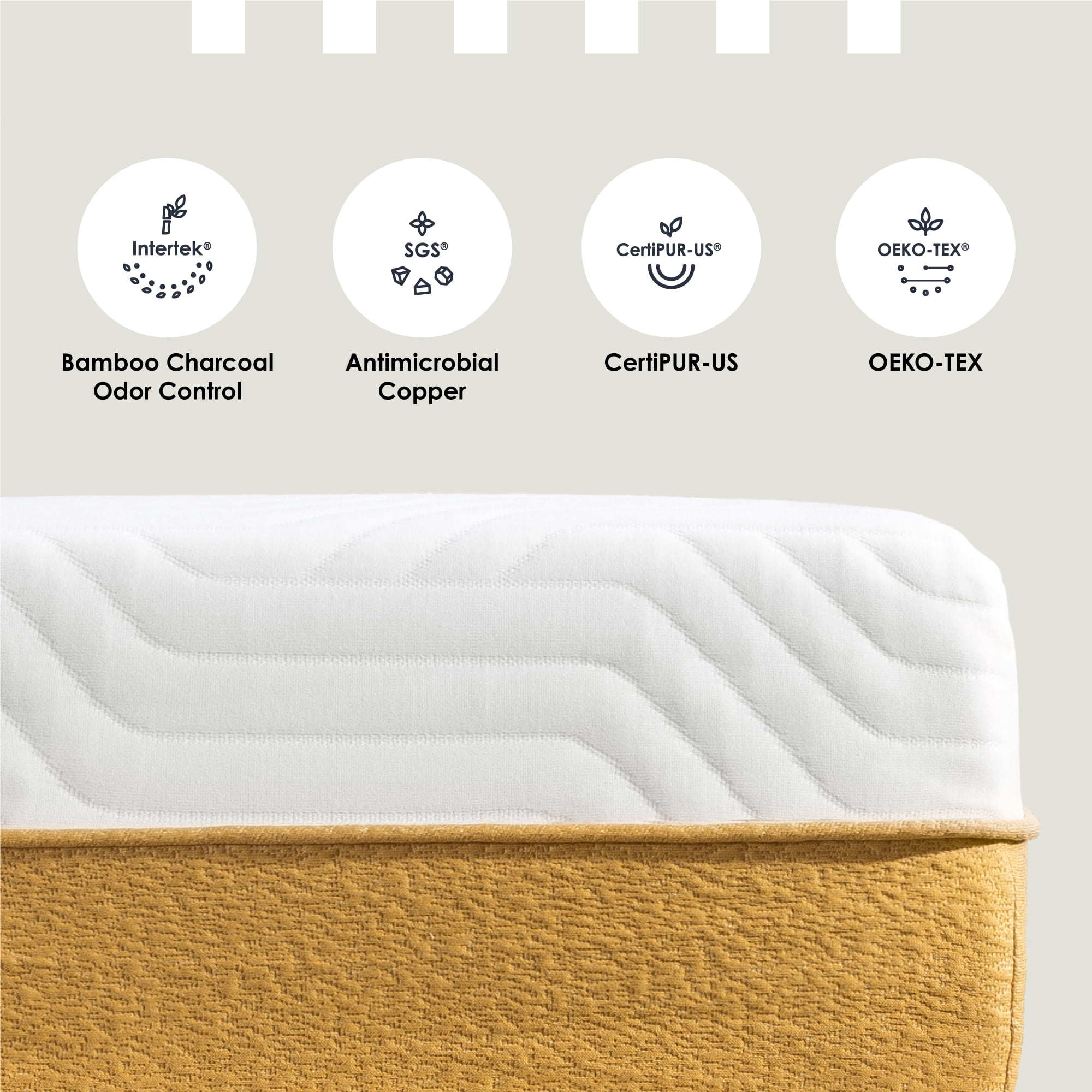 Mellow Lagom 10" Charcoal Hybrid Mattress, Full
